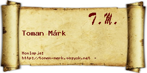 Toman Márk névjegykártya